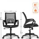 NEO CHAIR Office Computer Ergonomic Mid-Back Mesh Desk Chair, Dark Black, 22.8 x 22.44 x 36 inches