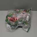 Yunlly 28" Pre-Lit Christmas Teardrop Swag Battery Operated Christmas Swag with Lights, Red and White Bowknot, Swirl Candy Cane Ball, Xmas Wreath Ornament for Indoor Outdoor Front Door Decoration