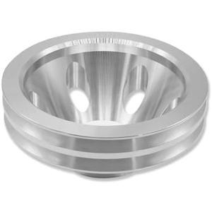 IMOOA Long Water Pump Pulley Double Groove LWP for Chevy SBC 265 283 305 327 350 383 400 1955-1986 Polished Aluminum