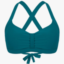 Women's Retro Printed Adjustable Thick Straps Cross Back Push Up Vintage Bikini Swimsuit Tops Only 2XL Teal
