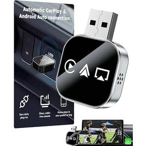 Wireless Carplay Adapter to Play TV on Car Screen 3 in 1 USB A/C Android Auto Bluetooth Video Box Screen Mirror iOS Phone Wired to Wireless Screen Mirroring Car Play Accessories for iPhone