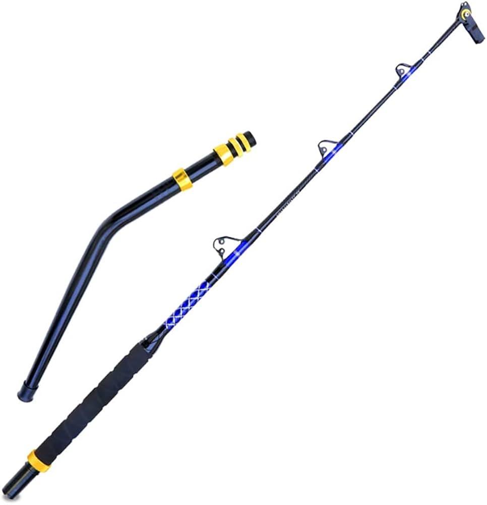 2-Pieces Deep Sea Fishing Rods, Fishing Pole with 3+1 Roller GuidesTrolling Fishing Rod for Salt Water