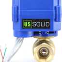 U.S. Solid Motorized Ball Valve- 1/2" Brass Ball Valve with Full Port, 9-24V AC/DC and 2 Wire Auto Return Setup