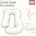 MOON PARK Pregnancy Pillows for Sleeping - U Shaped Full Body Maternity Pillow with Removable Cover - Support for Back, Legs, Belly, Hips - 57 Inch Pregnancy Pillow for Women - Green, Velvet Cover - 57 Inch