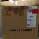 Bathroom Medicine Cabinet with Beveled Edge Mirrored Door 14 x 18 inch, Recessed or Surface Mount, with Adjustable Glass Shelves (Matt White)