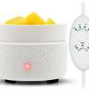 Candle Warmer & Burner - Ceramic Essential Oil 3-in-1 Wax Melter with Timer, Auto Shut Off for Scented Wax Tarts - Aromatherapy for Home, Office, Bedroom & Gifts