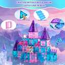 Magnetic Tiles 58PCS Princess Castle Building Blocks, Faceted Diamond STEM Toys for Girls Boys Age 3-5 4-8, Fairy Tale Construction Set with Prince Princess Figures & Stairs, Creative Portable Gift