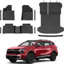 T TGBROS Floor Mats for Kia Sportage Gas 2023-2026 (Non for Hybrid & PHEV), All-Weather Custom Fit TPE Liner Set with Front & Rear Mats and Trunk Cargo Liner & Door Sill Guards Kit, 9PCS