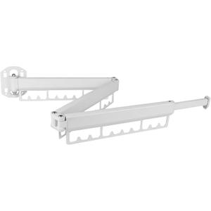 FCWVP Clothes Drying Rack Foldable Space Saving Laundry Hanger White Color Rack Clothing Wall Mounted Retractable,Collapsible(Tri-Fold)