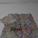 Damask Printed Tie-up Valances for Windows Multicolor Linen Textured Curtain (50"W x 20"L (Pack of 1))