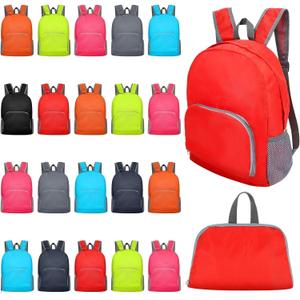 24 Pcs 17 Inch Backpack in Bulk Foldable Classic Back Packs Colorful Book Bags Assorted Colors Lightweight Bookbags for Outdoor Travel Student School Supply 8 Colors