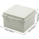 Zulkit Junction Box ABS Plastic Dustproof Waterproof IP65 Electrical Boxes Hinged Shell Outdoor Universal Project Enclosure with 2 Cable Glands 5.9 x 5.9 x 3.5 inch (150x150x90 mm)