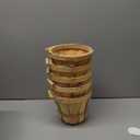 Marsui 10 Pcs 5.9 x 7.5'' Round Wooden Baskets Easter Portable Wood Fruit Buckets with Handles Garden Harvest Basket Fruits Vegetables Storage Container Party Supplies(Natural Wood Color)