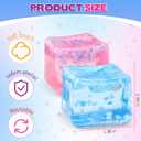 Chridark Ice Cube Fidget Toy for All Ages: 2 Pack Sensory Squishy Fidget Toys, Square Stress Balls, Classroom Prizes, Anxiety Relief Stress Cube Gift for Kids Teens Adults
