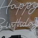Tujoe 30" x 21" Happy Birthday Neon Sign Large Happy Birthday LED Neon Light Signs with Dimmable Switch 12V Power Adapter for Party Wall Decoration Bar Rave Home Decor Backdrop(Warm White,30" x 21")