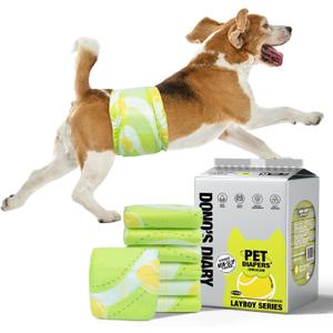 Dono Dog Diapers Male 60ct, Disposable Non-Slip Male Dog Wraps, Super Absorbent Puppy Diapers with Rapid-Dry Technology, Wetness Indicator, Leak-Proof Doggie Pampers, Medium (Medium (18-25inch))