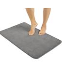 American Soft Linen 19x29 Fluffy Foamed Slip Reducer Bath Rug, Machine Washable Area Bath Mat Rugs for Bathroom, Gray