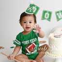 BOOMPA Half Birthday Party Hat, Green Felt with White Pom Pom, 1/2 Number Design