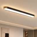 Qcyuui Modern LED Ceiling Light 48 Inch Wood Flush Mount Ceiling Light,5CCT