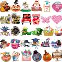 Funtery 30 Pcs Holiday Magnets Valentine's Day Easter Mardi Gras Refrigerator Magnets Set for Festival Locker Whiteboard Dishwasher Magnetic Kitchen Decorations Accessories for Home Classroom Office (Lovely)
