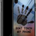 DJSOK Compatible with iPhone Xs Max CaseDesign Pattern Back Bumper Anti Scratch Reinforced Corners Soft TPU Caver,Cases for Men Women-Dont Touch My Phone 001