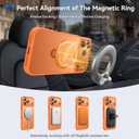 360 Spin Magnetic Stand for iPhone 17 Pro Max Case, Fit for MagSafe, Mil-STD Protective Case for iPhone 17 Pro Max Phone Case with Kickstand Rotatable 6.9 inch, Orange