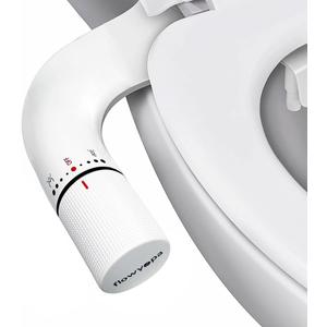 Ultra-Slim Hygienic Bidet Attachment for Existing Toilets - Adjustable Fresh Water Pressure, Dual Nozzle (Frontal & Rear Wash), Easy to Install, Black