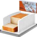 New Upgrade Bread Slicer for Homemade Bread, Bread Slicing Guide Adjustable Width, Foldable and Compact Cutting Guide with Crumb Tray, Suitability for Homemade Bread, Bagels, Cakes,Bread Slicer