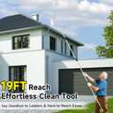 20FT Reach Gutter Cleaning Tools from Ground, Telescopic Rain Gutter Cleaners Tool with Hose Attachment and Heavy Duty Wand & Connecting Adapter