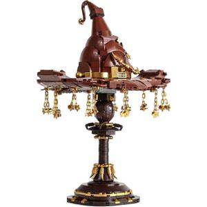 Magic Hat Lamp Toy Building Kit,Compatible with Lego Sets, 698PCS Light-Up Wizard Hat Desk Retro Lamp, Fantasy Sorcerer Decor with Chains & Stars, STEM Creative Gift for Movie Fans Adults & Teens
