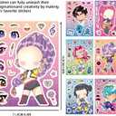 Demon Movie Hunters Stickers 24 Sheets Sticker Cute Cartoon Charaters Make Your Own Sticker,Kawaii Make a Face Stickers Party Favors Activities Holiday Gifts