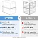 STORi Audrey Stackable Clear Bin Plastic Organizer Drawers | 2 Piece Set | Organize Cosmetics and Beauty Supplies on a Vanity | Made in USA