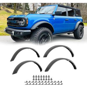 Sasquatch Package Fender Flare Kit for 2021-2026 Ford Bronco 2/4 Door Exclude Sport & Raptor, 5.3" Wide Wheel Eyebrow Protector, Replace OE M-9164-BFK M2DZ-16268-AA, Front & Rear, Black, 4pcs