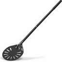 6 Pizza Turning Peel - Extra Long Handle Pizza Turner - Restaurant-Grade Aluminum Perforated Pizza Peel Lightweight Metal Outdoor Pizza Oven Accessories (Black)