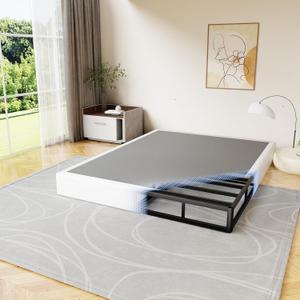D&H FURNIMMT Full Size Box Spring 7 Inch, Heavy Duty Metal Box Spring Bed Base with Fabric Cover, Mattress Foundation, Easy Assembly, Noise FreeFull