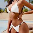 Zuvebamyo Women's Two Piece Bikini Sets Sexy Halter Ring Swimsuit Triangle String Cheeky Bathing Suit (M)