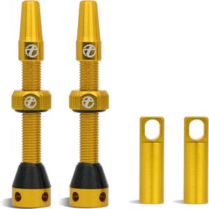 Thinvik Presta Tubeless Valve Stem 44/48/65/70/85mm,Super Light Alloy Presta Tubeless Valve Stem Kit for Tubeless Tires-2 Tubeless Valve Stem (with Aluminum Alloy Valve Cap) + Valve Core Removal Tool
