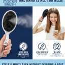 Mister Brush 2-in-1 Hairbrush Mister Innovative Hair Mist & Brushing Tool for Wet & Dry Hair Styling No-Tangle Bristles, Convenient Water Reservoir, Easy-to-Use (White)