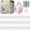 Wettarn 36 Pcs Clear Glass Easter Egg Ornaments Decorations to Paint Hanging Eggs for Tree Easter Crafts DIY Basket Fillers Gifts School Activities Supplies