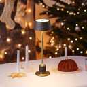 DAWALIGHT Cordless Table Lamp Set, Rechargeable Desk lamp, 2500mAh 3 Level Brightness fillable lamp, Couple Dinner, Coffee Table, Restaurant, Bedroom, Reading, Outdoor Camping Black + Gold 2 Pack