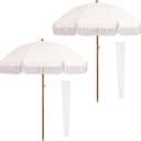 2 Pcs 7ft Boho Beach Patio Umbrella with Fringe