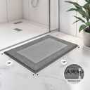 Anllugs Bathroom Rugs 24" x 36", Non-Slip Extra Soft Absorbent Bath Rugs, Machine Washable Quick Dry Bath Mats for Bathroom Floor, Shower, Bathtub and Sink, Grey & Dark Grey
