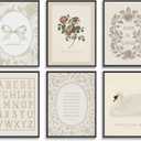 6Pcs Christian Nursery Poster Wall Art Cute Bible Verse Wall Decor Picture Vintage Scripture Floral Bow Posters Print for Kids Room Boy Girls Room Nursery Decoration Unframed (10L" x 8W")