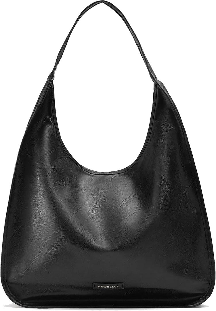 NEWBELLA Hobo Purse, PU Leather Shoulder Bag, Tote Handbag for Work and Travel