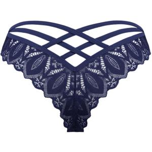 Avidlove Sexy Cheeky Panties for Women Lace Criss Cross Bikini Underwear 1-4 Pack (Blue, S)