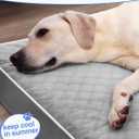 KSIIA Orthopedic Dog Bed for Crate Large Dog Bed XL with Removable Machine Washable Cover Waterproof Crate Pad with Egg Foam and Non-Slip Bottom, 41x27 Inch, Light Gray