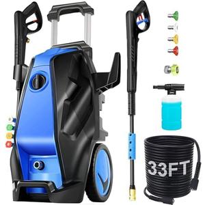 commowner 5000PSI Electric Pressure Washer with 33FT Hose 4.0GPM Power Washers Electric Powered Professional High Pressure Cleaner Machine, Foam Cannon, 4 Tips, powerwashers for Home Cars, Blue