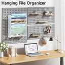 Lavatino 6-Tier Hanging File Organizer, Wall Mount File Holder for Mails Folders Papers Magazine Organization, Vertical Document Organizer for Office Home - (White)
