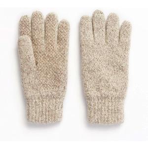 HOT SHOT Mens Ragg Wool Full Finger Gloves  Oatmeal, Insulated for Cold Outdoor Weather, One Size