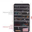 DIOMMELL Hanging Jewelry Organizer 47 Pockets with Zipper for Earrings Necklace Bracelet Ring Accessory Display Storage Bag Travel Holder Box